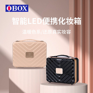 Estuche de cosméticos OBOX rosa de PVC de gran capacidad con cerradura y asa suave para maquillaje y viajes, primavera 2024 DX-12 - Product Image 3