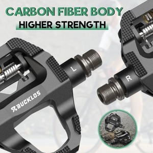 <span class=keywords><strong>Pedales</strong></span> de Bicicleta de Carretera BUCKLOS PD-R685 de Fibra de Carbono, <span class=keywords><strong>Pedales</strong></span> Planos y de <span class=keywords><strong>Clip</strong></span> Doble con Rodamientos Sellados de 9/16" para <span class=keywords><strong>Shimano</strong></span> SPD-SL - Product Image 5