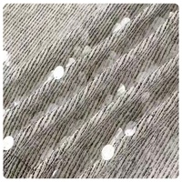 Tissu 100 % polyester à fines rayures avec broderie de sequins, style tweed à gros sequins transparents pour robe, blazer, manteau, jupe, costume pour filles