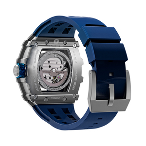 <span class=keywords><strong>TSAR</strong></span> BOMBA montres mécaniques pour hommes saphir Tonneau <span class=keywords><strong>montre</strong></span>-bracelet squelette bleu horloge mode luxe hommes <span class=keywords><strong>montre</strong></span> automatique - Product Image 3