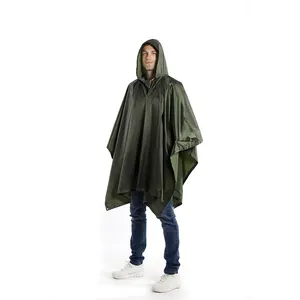 Poncho de lluvia reutilizable de poliéster, alta calidad, resistente al agua, 100%