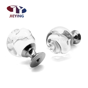 Jieying üreticileri toptan cam yuvarlak çekme kabak topu şekli tek delik kristal mobilya kolu - Product Image 3