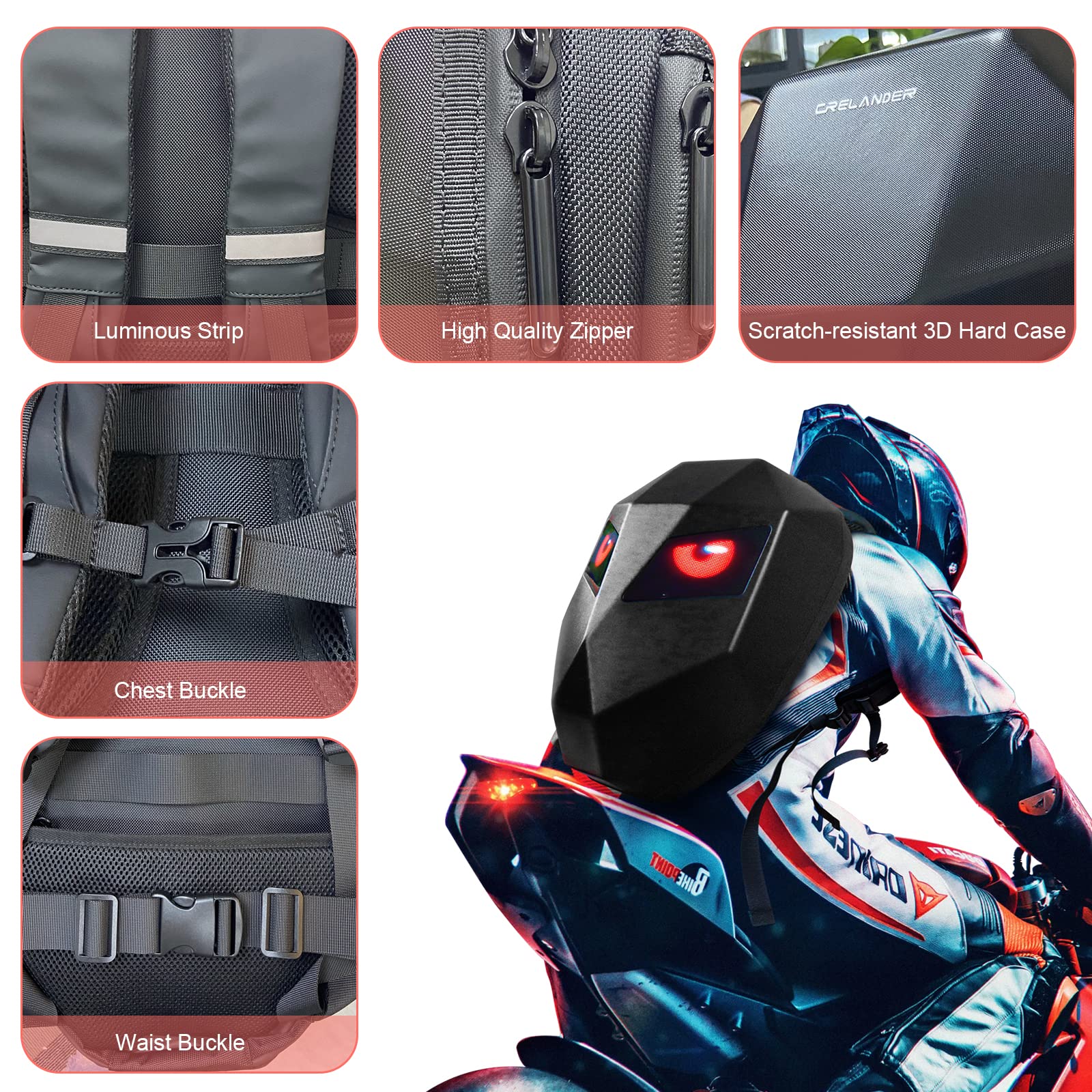 CRELANDER LED Backpack - Waterproof & Stylish Travel Bag