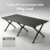 Table de pique-nique pliante ultra-légère, durable et portable, stable et sans basculement, pour repas en extérieur, camping et stand.