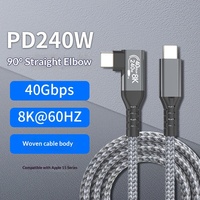 Câble de données USB4 Type-C multifonction double tête pour charge rapide 4/3PD 240W et transfert vidéo 40 Gbps, tressé en cuivre pur