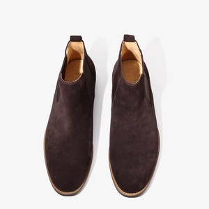 Bottines <span class=keywords><strong>Chelsea</strong></span> mi-mollet en daim pour <span class=keywords><strong>homme</strong></span>, cousues Goodyear, en cuir de vachette véritable, style britannique - Product Image 2