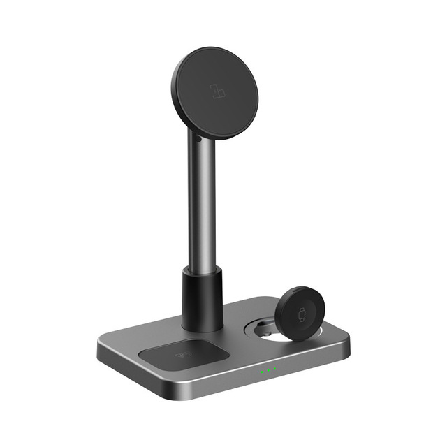 Wireless Charging Phone Tri-Function Magnetic Suction Foldable Aluminum Alloy Stand, Magsafe-Compatible for iPhone