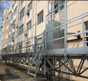 Plataforma aérea construção Mastro carga vertical <span class=keywords><strong>material</strong></span> aço estável Plataformas trabalho escalada - Product Image 4