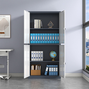 خزانة ملفات فولاذية متينة مع أرفف قابلة للتعديل وأبواب قابلة للقفل، خزانة تخزين معدنية للمنزل والمكتب والمدرسة والسوبر ماركت - Product Image 4