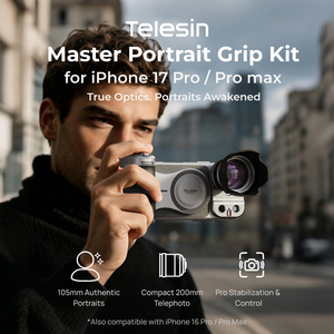 TELESIN Master Portrait Grip Kit untuk iPhone 17 Pro Max Lensa Optik Sejati dan Optik Portrait Awakened