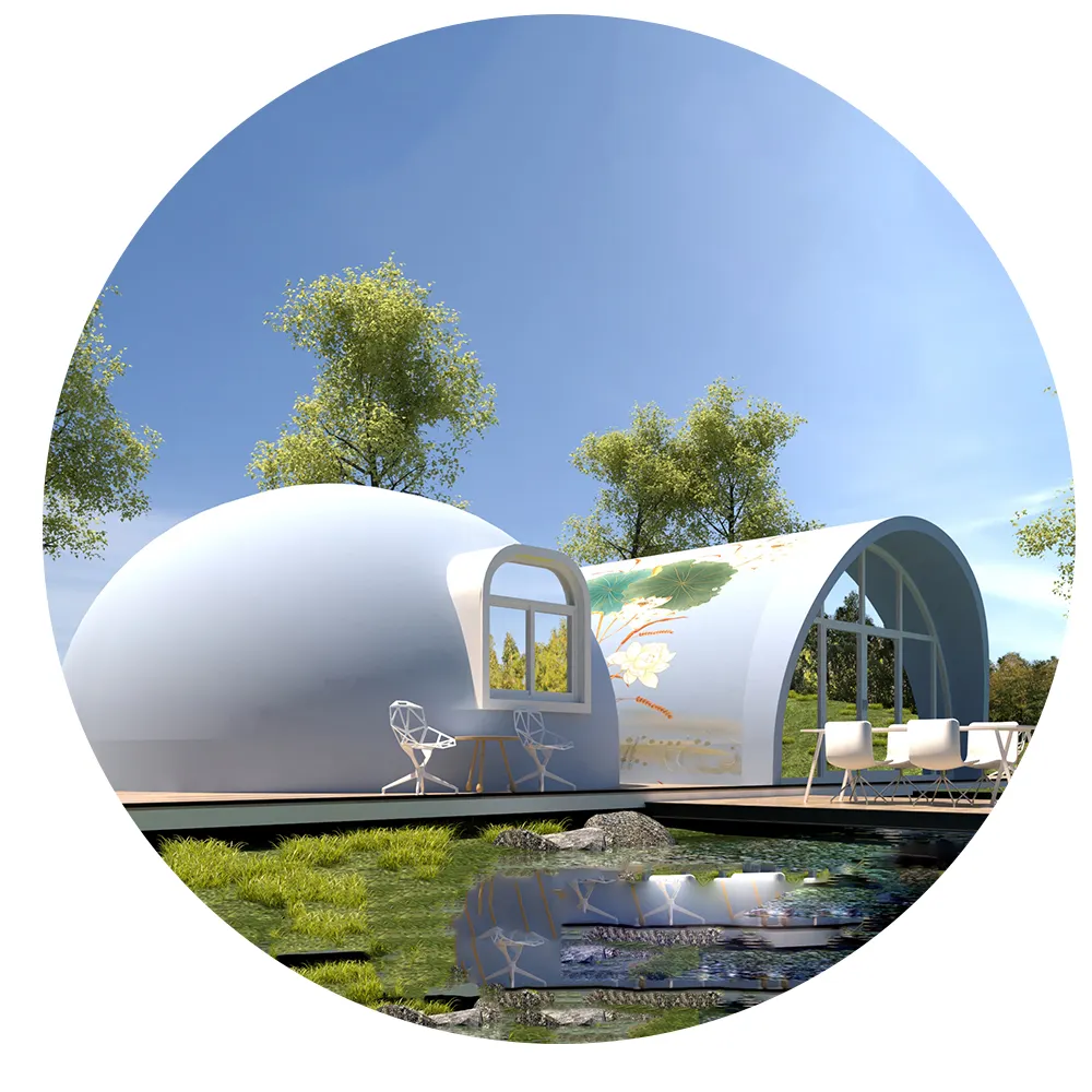 스노우 하우스 바베큐 yurts 홈스테이 그룹 계획 모바일 홈 디자인을 두껍게
