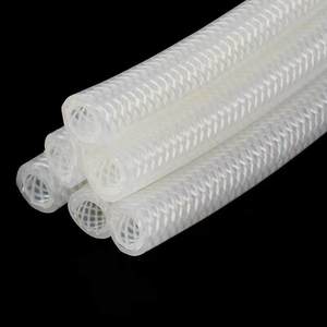 Tuyau en <span class=keywords><strong>silicone</strong></span> tressé transparent haute pression pour générateur d'oxygène, tuyau en <span class=keywords><strong>silicone</strong></span> double couche de qualité alimentaire pour machine à café - Product Image 1
