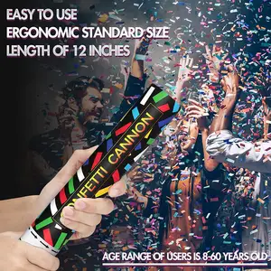 Forniture per feste di coriandoli colorati cannone biodegradabile Party Popper Handheld Confetti Sticks Cannon