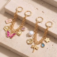 Nouvel Arrivage Vente en Gros Personnalisée Plaqué Or Pendentifs Métalliques Perle Océanique Maquillage Tropical Chaîne de Breloques de Chaussures Tendance