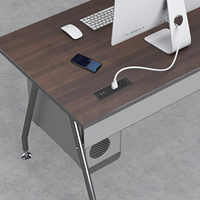 Regleta Empotrable con 2 Tomas de Corriente y 2 Puertos USB, Enchufe de Escritorio Empotrado con Cable de Alimentación para Oficina, Mesa de Conferencias, Isla de Cocina