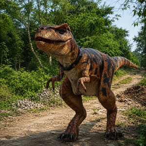 Costume de dinosaure adulte réaliste en acier, jambes cachées, léger, avec son de rugissement, pour la maison, le jardin, le parc d'aventure - Product Image 2