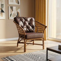 Fauteuil en rotin artisanal DOLCEVITA, chic, confortable et minimaliste, pour salon, bureau à domicile, design asiatique moderne, Indonésie, maison, hôtel