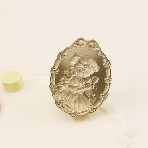 New Craft 3D cứu trợ cô bé sáp con dấu tem đầu hình elip cắt cạnh tùy chỉnh Logo 3D mô hình cứu trợ cho sinh viên tự làm Sổ tay - Product Image 1