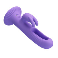Vibromasseur point G en silicone mains libres nouveau design 4 modes de battement et 12 modes de vibration avec base de succion pour dames femmes Sex Toys %