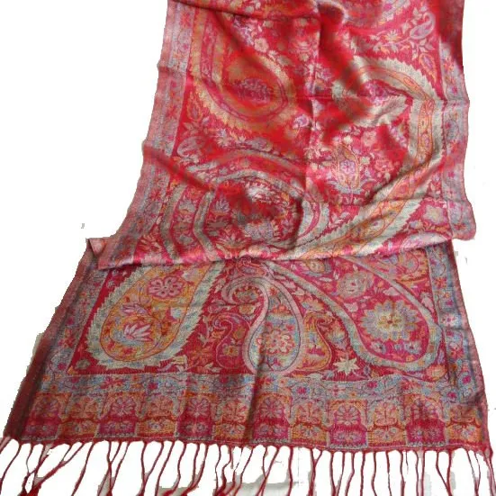 Khăn Quàng Cổ Lụa stoles trong mô hình độc đáo phụ nữ mặc Jacquard phong cách Handmade lụa tự nhiên scarfs Made in Ấn Độ công ty