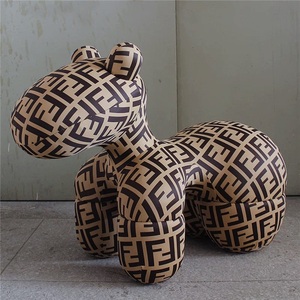 JS Tabouret enfant en forme de poney de dessin animé, chaise de repos animale de dessin animé, jouet décoratif pour le sol, pour salon, chambre et salle de jeux - Product Image 3