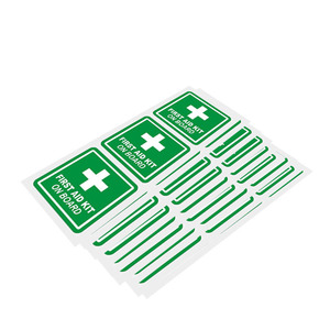 Kit de primeros auxilios para coche, pegatina de vinilo, rectángulo verde, autoadhesivo, 4 pulgadas, para ventana de vehículo, uso de emergencia - Product Image 2