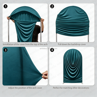 ANNIELU Penutup Stand Latar Belakang Lengkung 3D Motif Riak Air Biru Peacock Bebas Alat Dapat Digunakan Kembali untuk Pesta Pernikahan Photo Booth