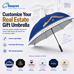 Paraguas de Golf Personalizado de Alta Calidad con Apertura Automática, Resistente al Viento (40 mph), Sensible al Agua, con Logotipo, Ideal para Regalos Promocionales Corporativos y Inmobiliarios - Product Image 1