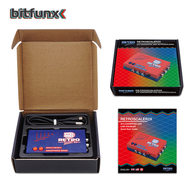 Bitfunx RetroScaler2x HD A/V to HDMI Converter Line Multiplier Line-Doubler for PS2/N64/NES/Dreamcast/Saturn Video Game Adapter
