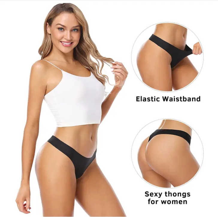 Großhandel Low Rise Damen geklebt Tanga Nahtlose Stretch Unsichtbare Bikini Sexy G-String Niedrige Taille Frauen Unterwäsche Höschen Erwachsene