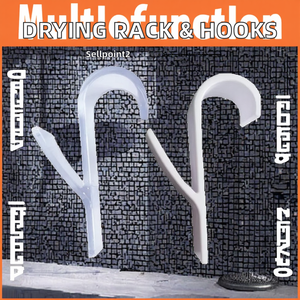 Crochet mural en plastique pour <span class=keywords><strong>radiateur</strong></span>, séchoir à linge, crochets et rails pour serviettes, multifonctionnel, antidérapant, rangement pour vestiaire, sans perçage - Product Image 2