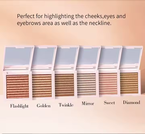 Paleta de Iluminadores Brillantes en 6 Colores al por Mayor, Marca Privada, Logotipo Personalizado, <span class=keywords><strong>Maquillaje</strong></span> Cosmético con Múltiples Brillos - Product Image 6