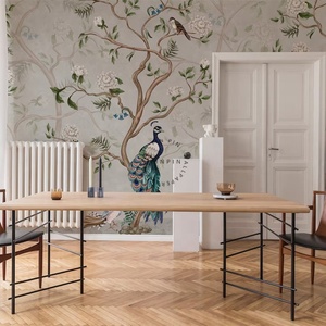 Papel Tapiz Autoadhesivo con Diseño Floral de Aves Estilo Chinoiserie para Decoración de Interiores - Product Image 2
