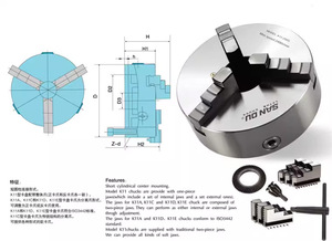 <span class=keywords><strong>Mandrin</strong></span> manuel auto-centrant à 3 <span class=keywords><strong>mors</strong></span> Bartu Chuck, gamme K11 80-200 pour usinage CNC - Product Image 4