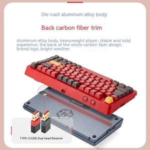 Tùy chỉnh 75% Bàn phím Hotswap Gasket CNC trường hợp RGB <span class=keywords><strong>bluetooth</strong></span> không dây nhôm chơi game Bàn phím cơ khí - Product Image 2