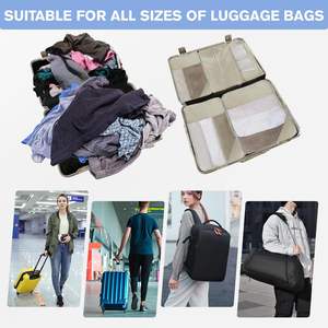 7 pièces de cubes de compression ultra-minces pour le voyage, cubes de compression pour bagages, sacs organisateurs de valises en maille - Product Image 2