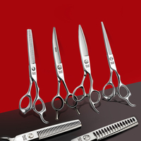 Ciseaux de coiffure professionnels de 6 pouces pour la coupe et l'éclaircissement des cheveux, personnalisables, pour salon de coiffure et barbier, vente chaude