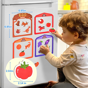 Imanes de Madera con Formas Personalizadas, 50 Piezas, Juguetes Magnéticos para Clasificar por Color, Animales de Granja y Zoológico, Diseño Educativo Artístico para Bebés - Product Image 1