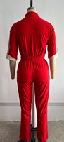 Combinaison à fermeture éclair longue à col montant Lady Devin Stripe Zip up Sport Jumpsuit