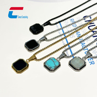 Nfc Smart NFC 18K Collier en métal Pendentif vierge Logo NFC Collier pour les médias sociaux