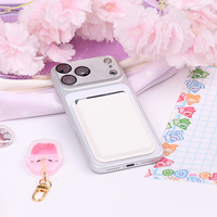 Porte-cartes transparent en PC personnalisable avec support magnétique pour téléphone, compatible avec iPhone et portefeuille de cartes de crédit personnalisé