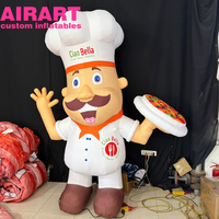 Décoration publicitaire gonflable Chef de cuisine de dessin animé, Personnage de chef pizzaiolo gonflable pour affichage
