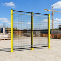 Clôture de sécurité modulaire pour robot industriel, portail coulissant, grillage de protection, cloison en treillis métallique, poteau jaune haute visibilité