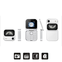 Teléfono Celular Desbloqueado Mini I17 Air Flip 2G GSM Doble SIM Cámara de 0.08MP Radio FM Teléfono Móvil Plegable Pequeño y Portátil