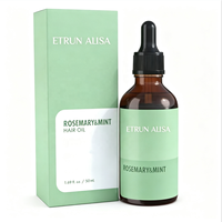 ETRUN Label pribadi minyak rambut nutrisi Rosemary Mint ketombe kontrol menghaluskan kulit kepala kering mengurangi rambut jatuh ujung terbelah