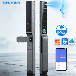 <span class=keywords><strong>Cerradura</strong></span> Inteligente Deslizante <span class=keywords><strong>para</strong></span> Puerta <span class=keywords><strong>de</strong></span> Aluminio Ttlock con Bluetooth, Reconocimiento Facial, Wifi Tuya, Código Digital, Huella Dactilar, Impermeable y Delgada - Product Image 1