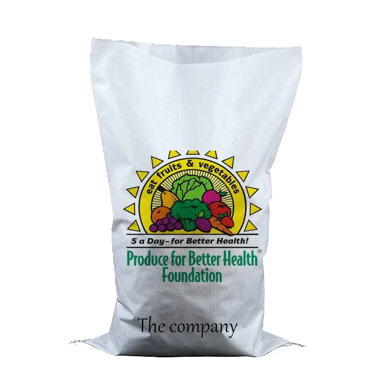 25kg Customized Transparent Flexible Side Gusset Pouch China PP Woven Sack with Handle Vegetable Packaging Bags