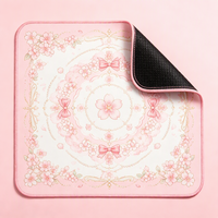 Tapis de Mahjong Noël Renne Flocon de Neige Vert Forêt Rouge Imprimé Festif Antidérapant en Microfibre pour 4 Joueurs Hiver