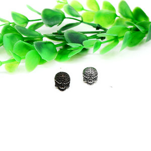 Cuentas espaciadoras con forma de calavera de Yunnique, de acero inoxidable, estilo retro, para la fabricación de pulseras, componentes de joyería de forma redonda. - Product Image 3