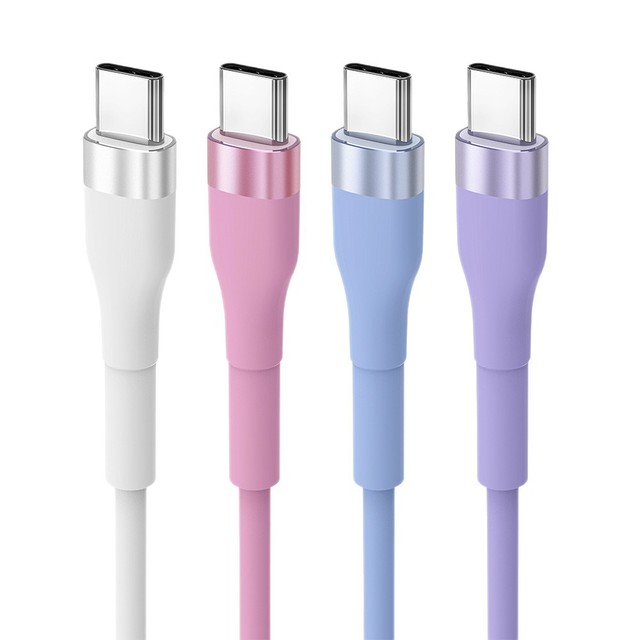 Soft Silicone PD60W 20V/3A Type-C to C Data Cable 50 120 200 cm Option for Mobile Phone, Earphone, Speaker